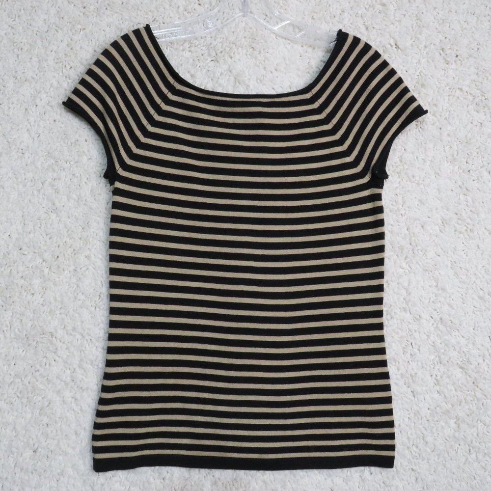 Anne Klein*‎ Women's Short Sleeve Ballet Neck Pullover Blouse Size~ Small